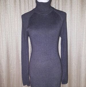 Premise, Medium, Gray Turtleneck Sweater Dress